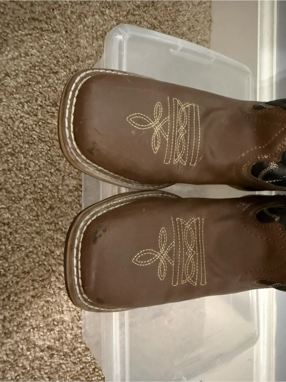 Kids Brown and Black Western Pull-On Cowboy Boots